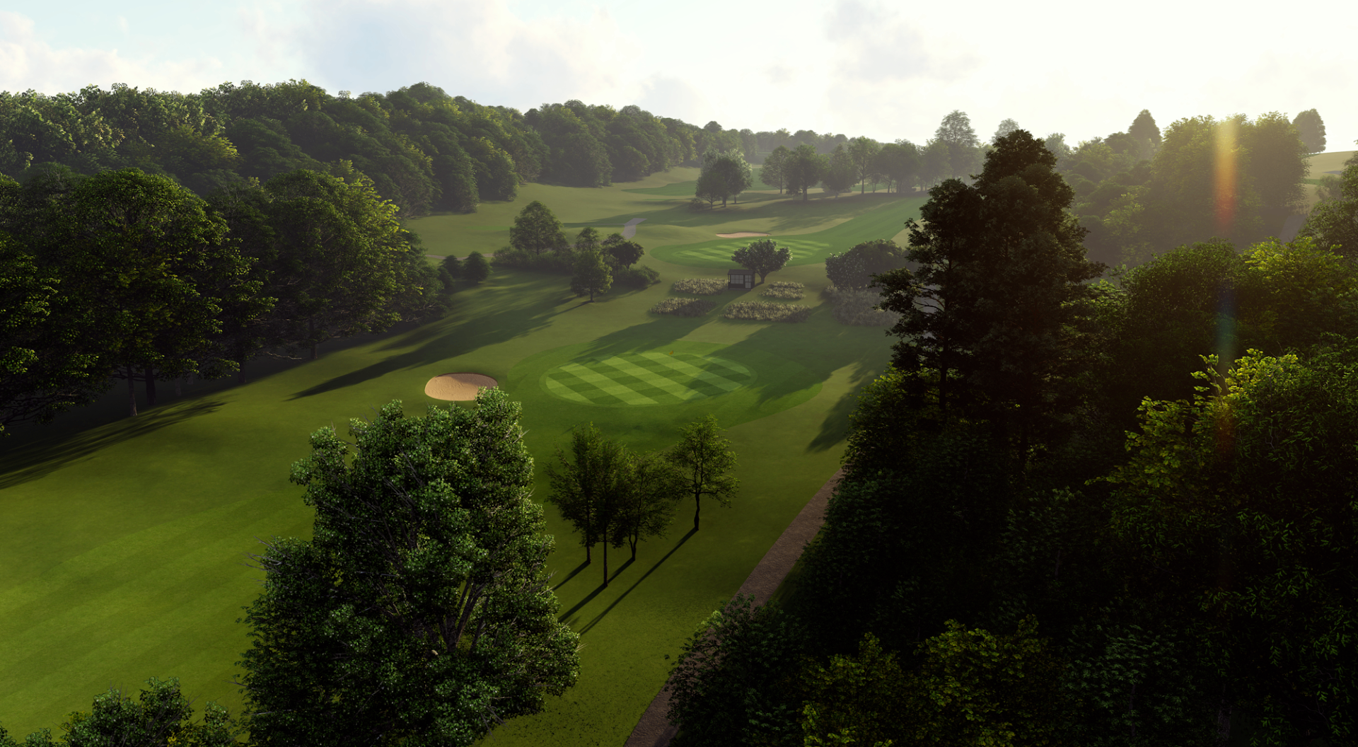 Clevedon Golf Club fairway at sunrise